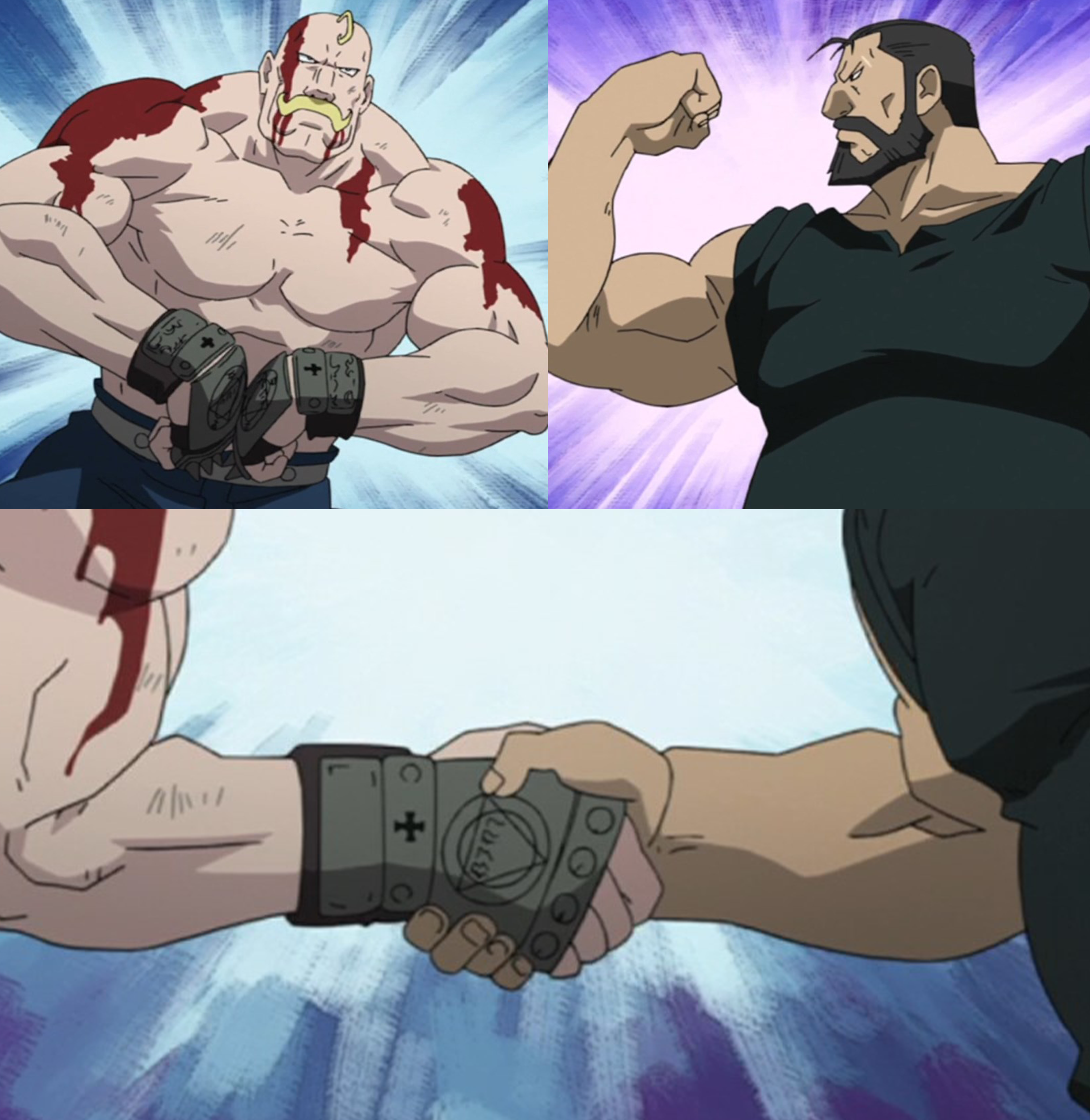 two bros handshake